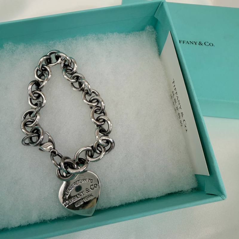 Tiffany &Co. 925純銀愛心牌RTT手鍊-1