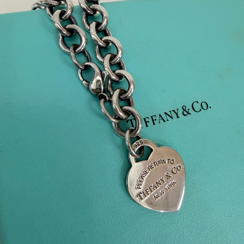 Tiffany &Co. 925純銀愛心牌RTT手鍊-4