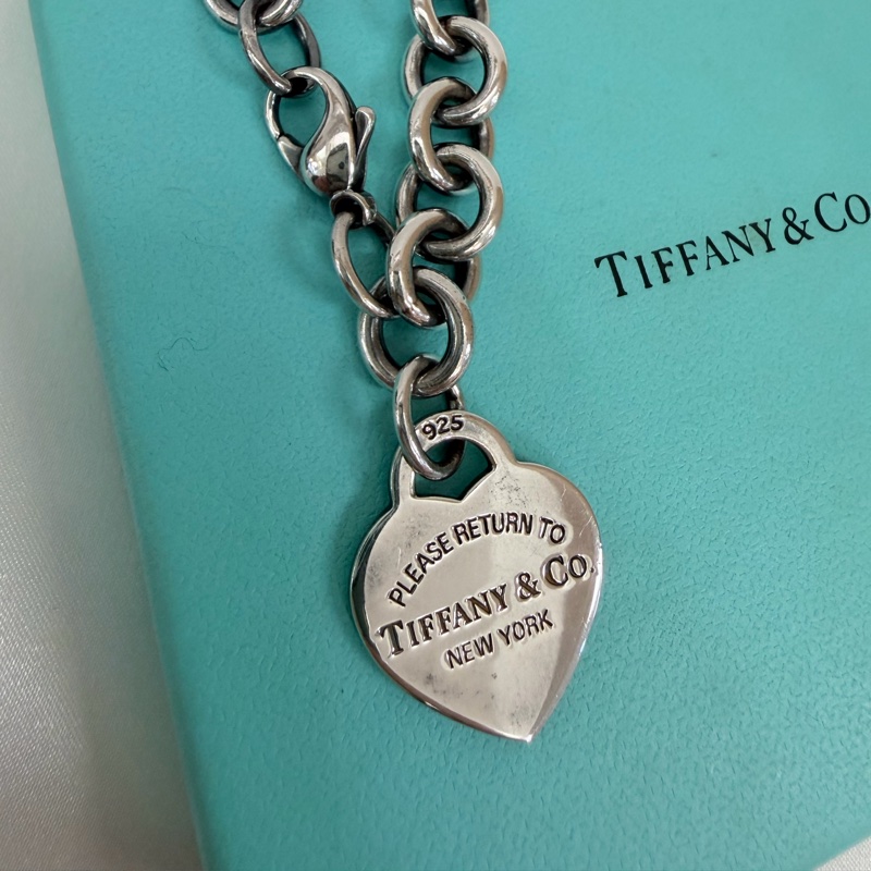 Tiffany &Co. 925純銀愛心牌RTT手鍊-6