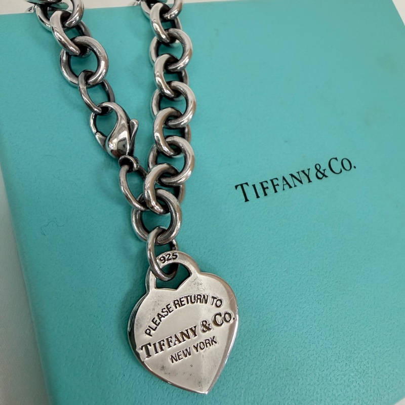 Tiffany &Co. 925純銀愛心牌RTT手鍊-7