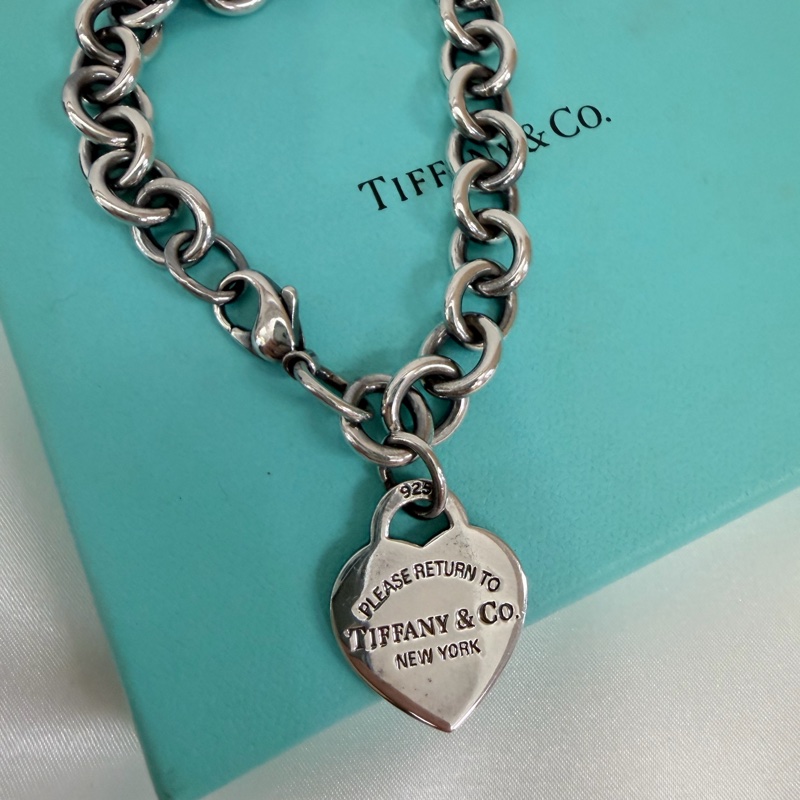 Tiffany &Co. 925純銀愛心牌RTT手鍊-8