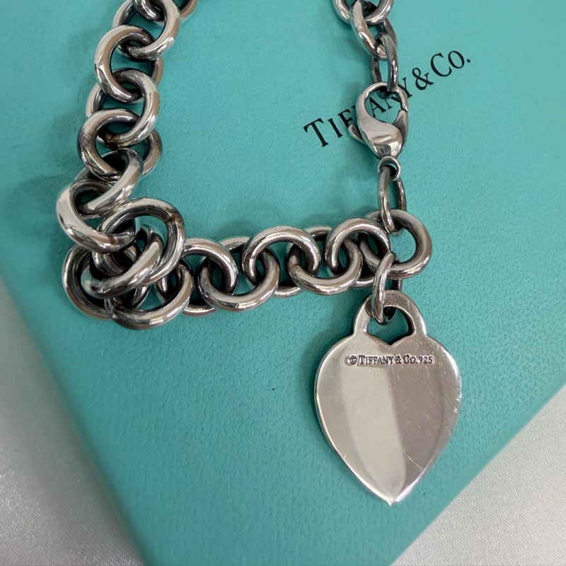 Tiffany &Co. 925純銀愛心牌RTT手鍊-11
