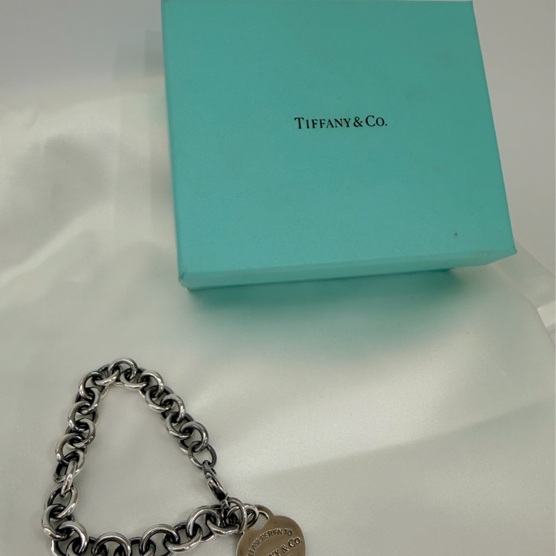 Tiffany &Co. 925純銀愛心牌RTT手鍊-14