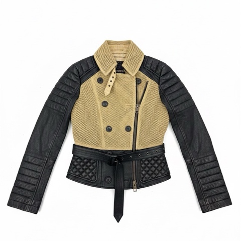 Burberry 皮褸 Cotton / Leather Jacket Preloved Burberry 二手