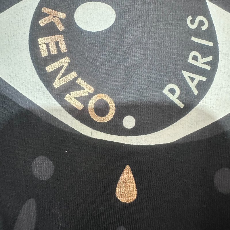【美收精品】5-497 Kenzo 黑色藝術單眼金邊字 T-shirt M【隔月月中將轉賣至日本 上架期限30天】-3