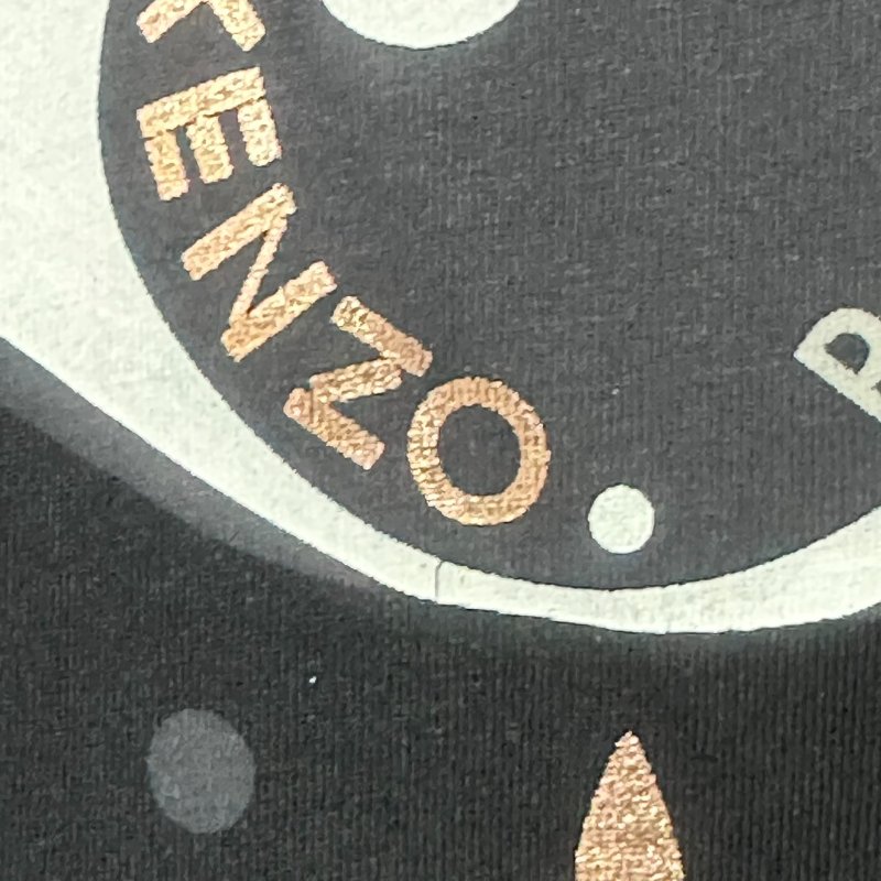 【美收精品】5-497 Kenzo 黑色藝術單眼金邊字 T-shirt M【隔月月中將轉賣至日本 上架期限30天】-4