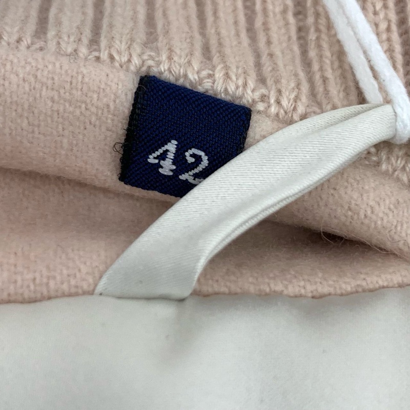 Loro Piana 粉色山羊绒连帽毛领长袖大衣外套 42码-5