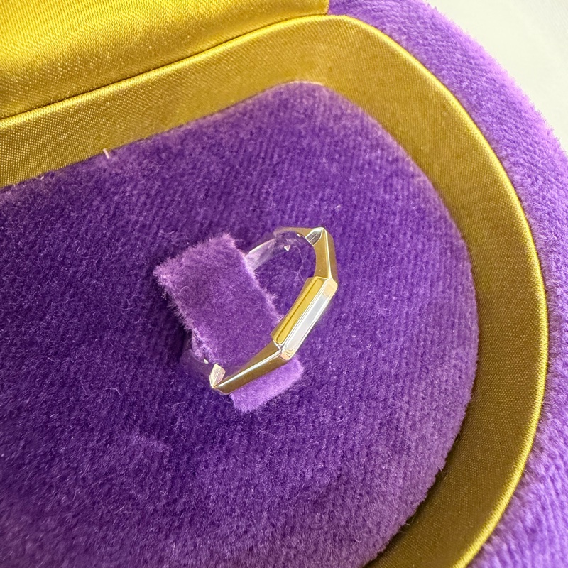 Gucci 750白K金 Link to Love鏡面戒指10號-9