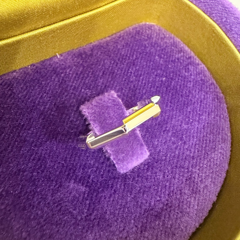 Gucci 750白K金 Link to Love鏡面戒指10號-10