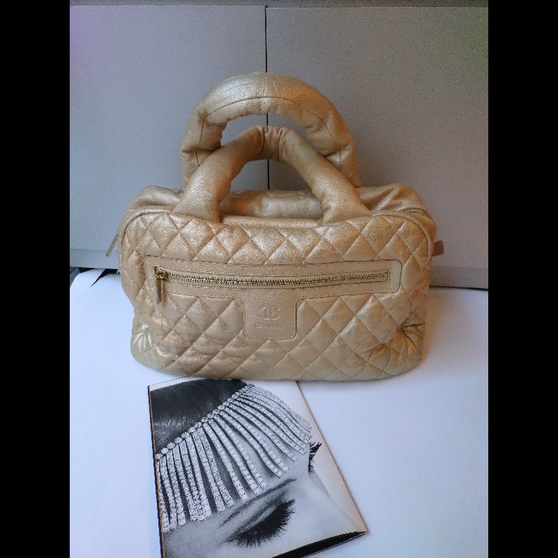 Chanel 金色皮革大保齡球包 cocoon-0