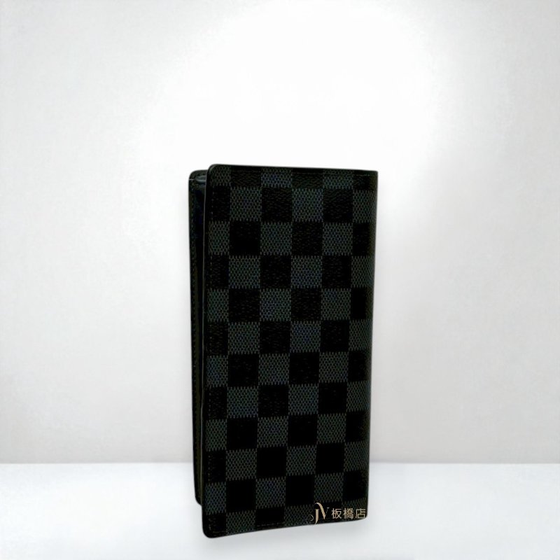 JS1279-LV Damier Cobalt深藍棋盤格BRAZZA對開長夾N63212-3