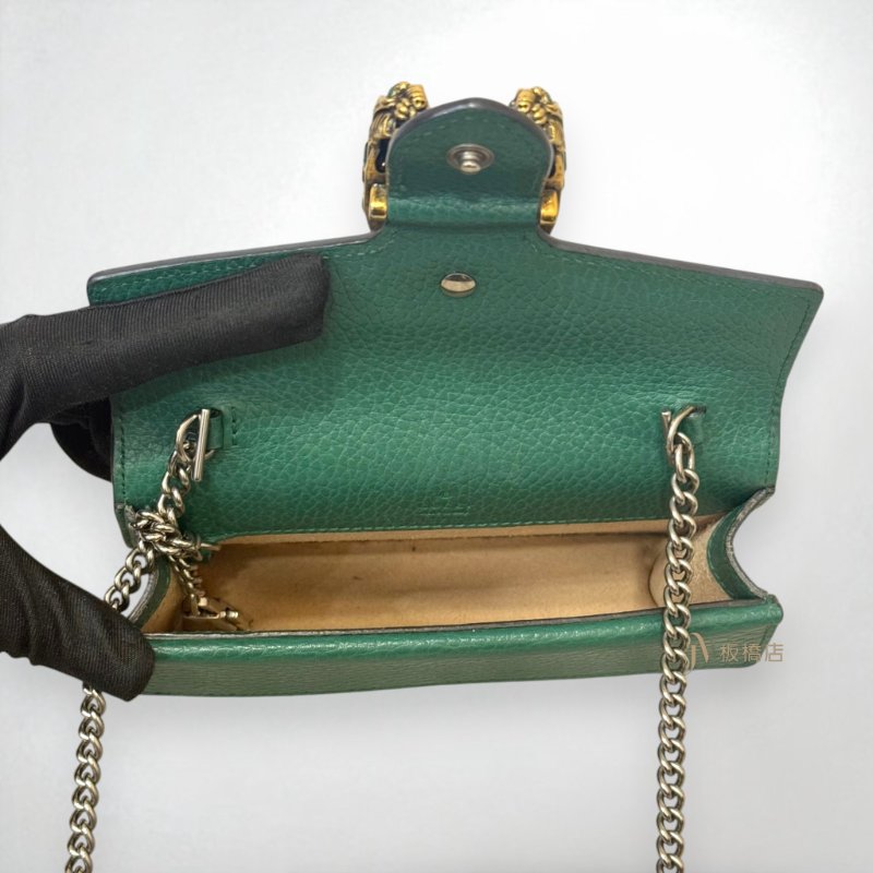 JS1405-GUCCI Dionysus GG綠牛皮迷你酒神鍊包476432-5