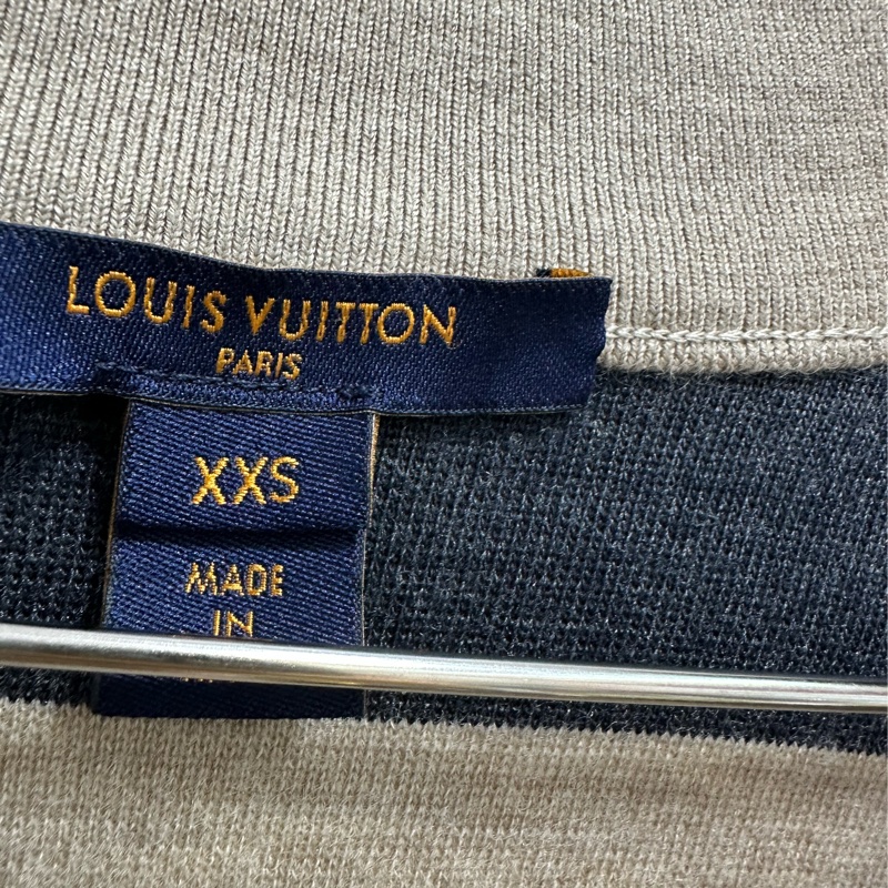 LV路易威登 藍條紋刺繡logo山羊絨桑蠶絲錦綸連身褲 XXS碼-2