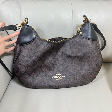 COACH蔻驰 老花CI791女包新款女士MARA腋下半月包单肩包