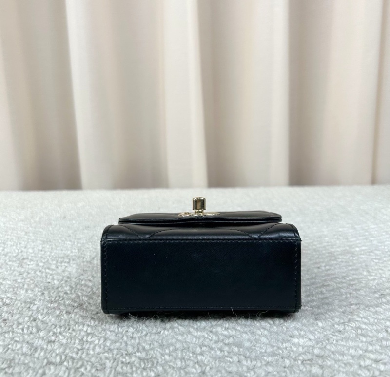 【可可愛愛😚小朋友也能背😆全網最低價✨】Chanel 香奈兒 trendy CC 黑金 mini 盒子包|單肩|斜背|小廢包-8