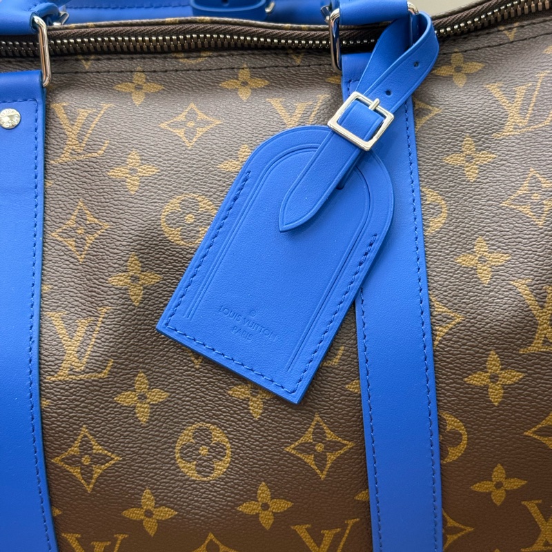 全新LV Keepall 50 拼寶藍色老花旅行袋✨最新晶片款-5