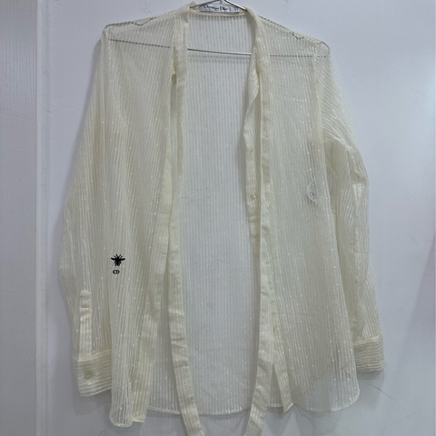 Dior 迪奧 秀款 小蜜蜂刺繡 網紗襯衫 36碼