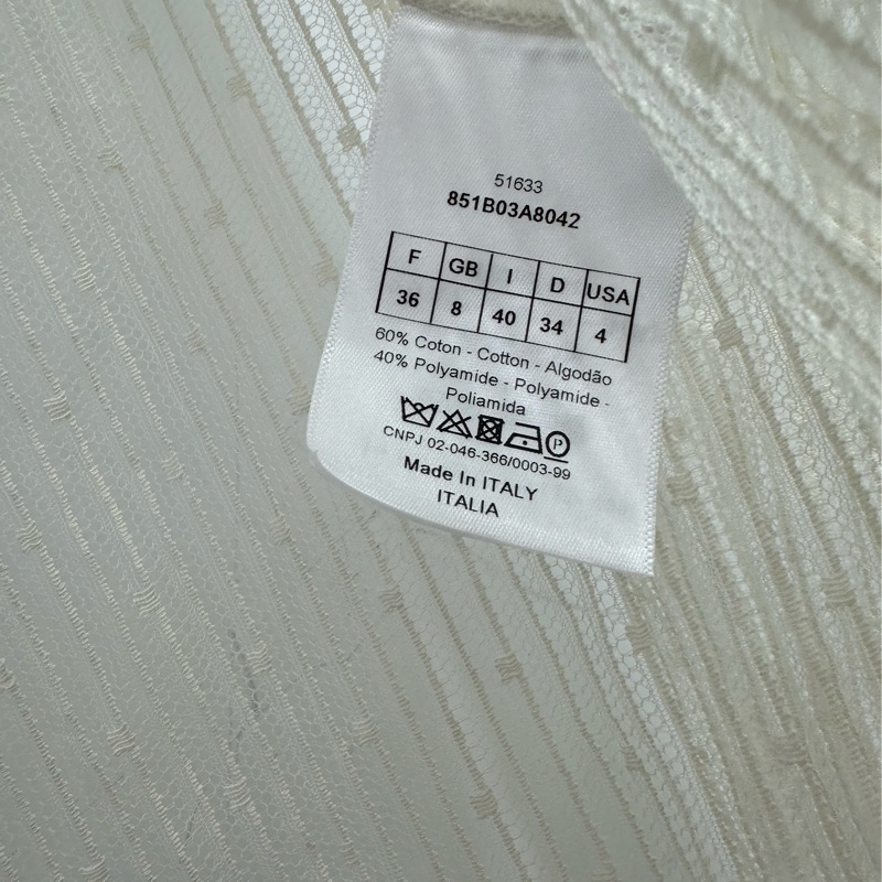 Dior 迪奧 秀款 小蜜蜂刺繡 網紗襯衫 36碼-2