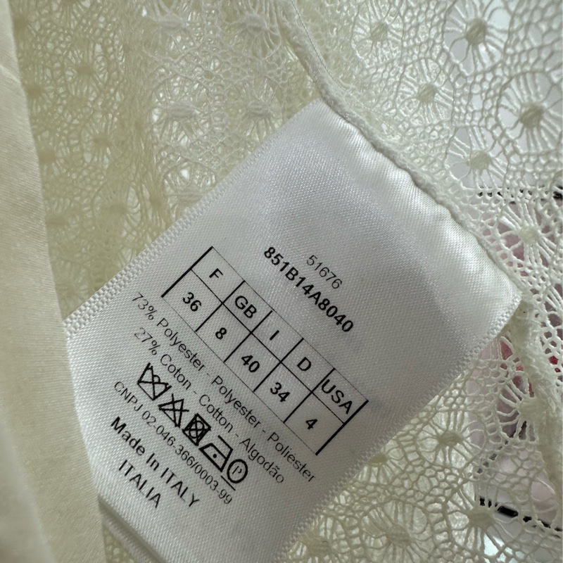 Dior蕾絲襯衫 裡面是一件絲質吊帶背心 36碼-4