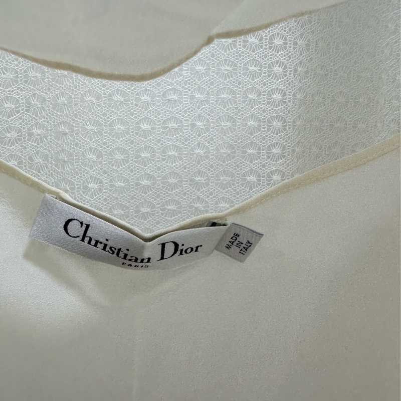 Dior蕾絲襯衫 裡面是一件絲質吊帶背心 36碼-6