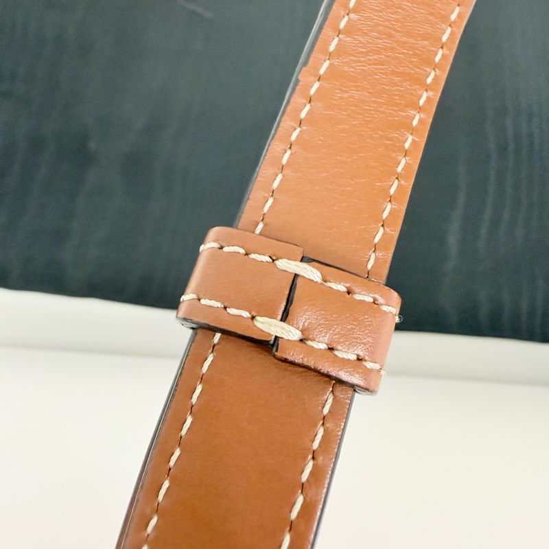 Lisa同款Celine 米白馬鞍包PVC咖牛皮邊金釦Medium folco-45