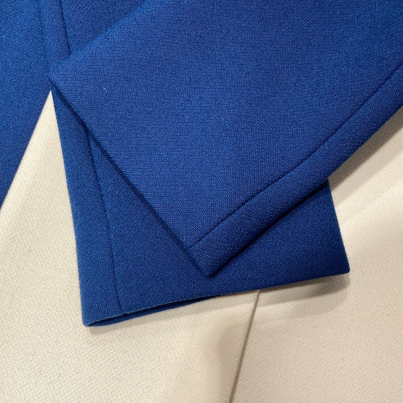 GUCCI 古馳 紅白藍三色羊毛大衣 金釦-7