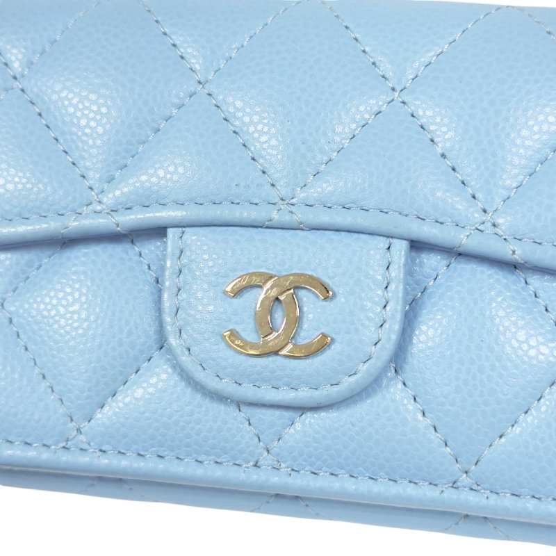 CHANEL CC 荔枝皮 多摺 迷你銀包-1