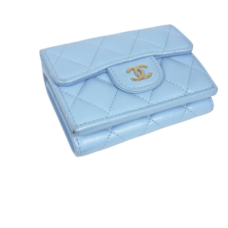 CHANEL CC 荔枝皮 多摺 迷你銀包-5