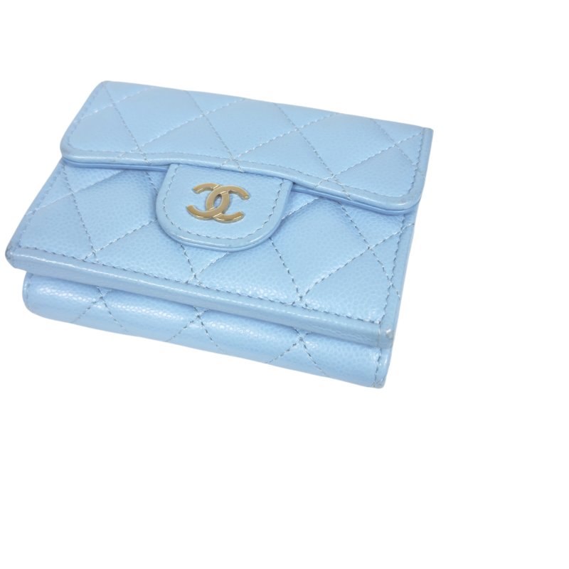 CHANEL CC 荔枝皮 多摺 迷你銀包-6