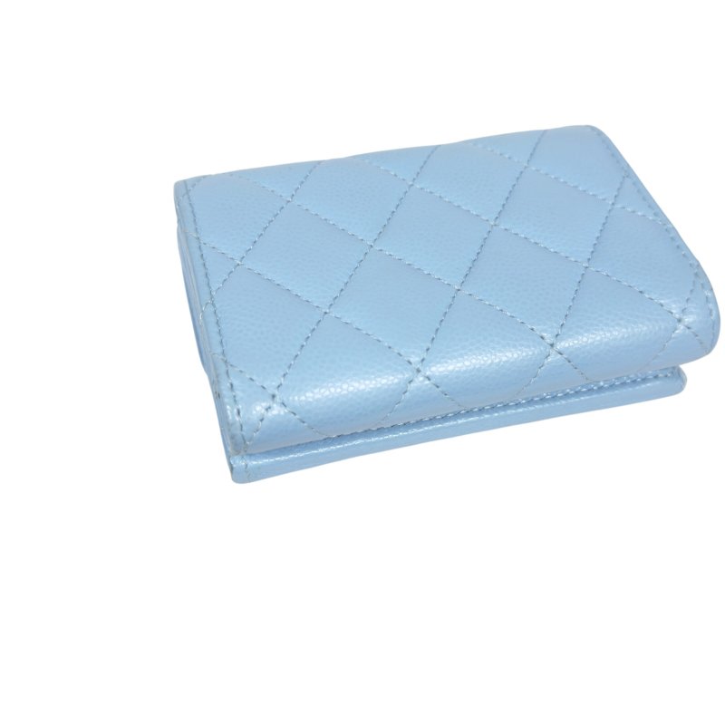 CHANEL CC 荔枝皮 多摺 迷你銀包-9