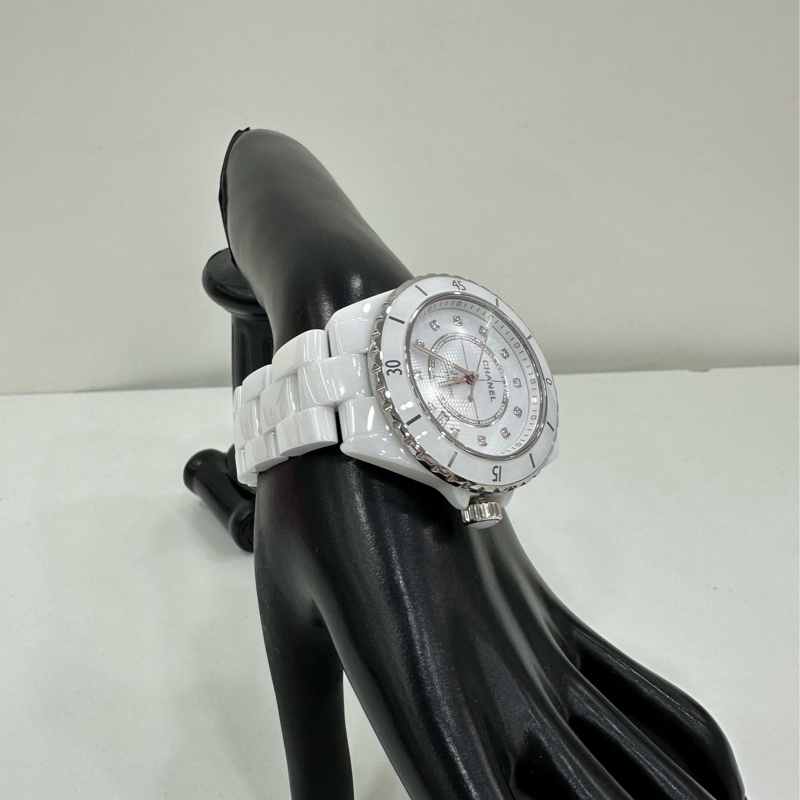 Chanel J12系列 H5705 白色陶瓷自動機械手錶 38mm表徑 鑽刻度 背透設計 20年卡-2
