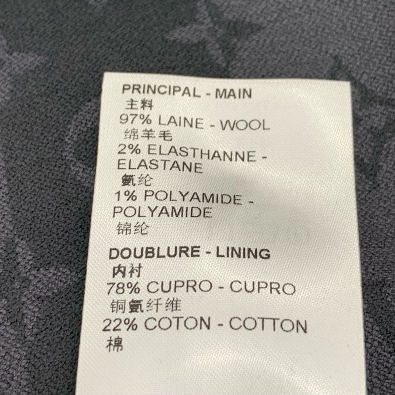 Louis Vuitton 深灰色logo老花满印绵羊毛西装外套 52 L码 带尘袋-4