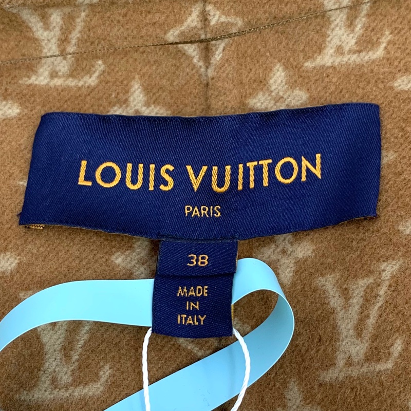 Louis Vuitton 深棕色内里老花满印绵羊毛大衣外套 S码-3