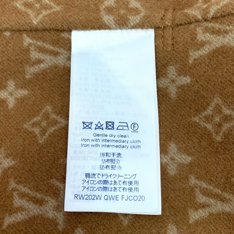Louis Vuitton 深棕色内里老花满印绵羊毛大衣外套 S码-4
