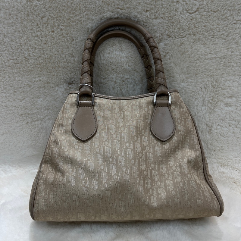 Christian Dior Lovely Trotter 帆布緹花老花托特包。xc559-1