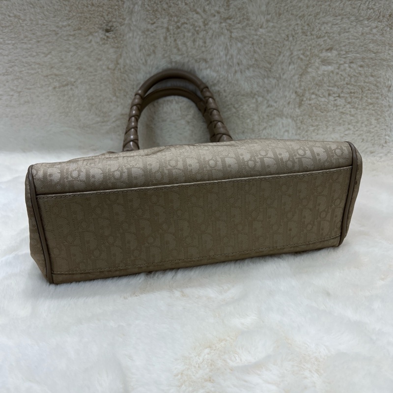 Christian Dior Lovely Trotter 帆布緹花老花托特包。xc559-4