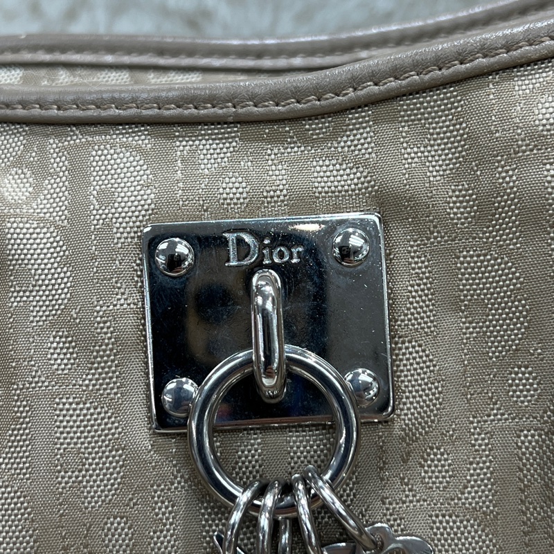 Christian Dior Lovely Trotter 帆布緹花老花托特包。xc559-13