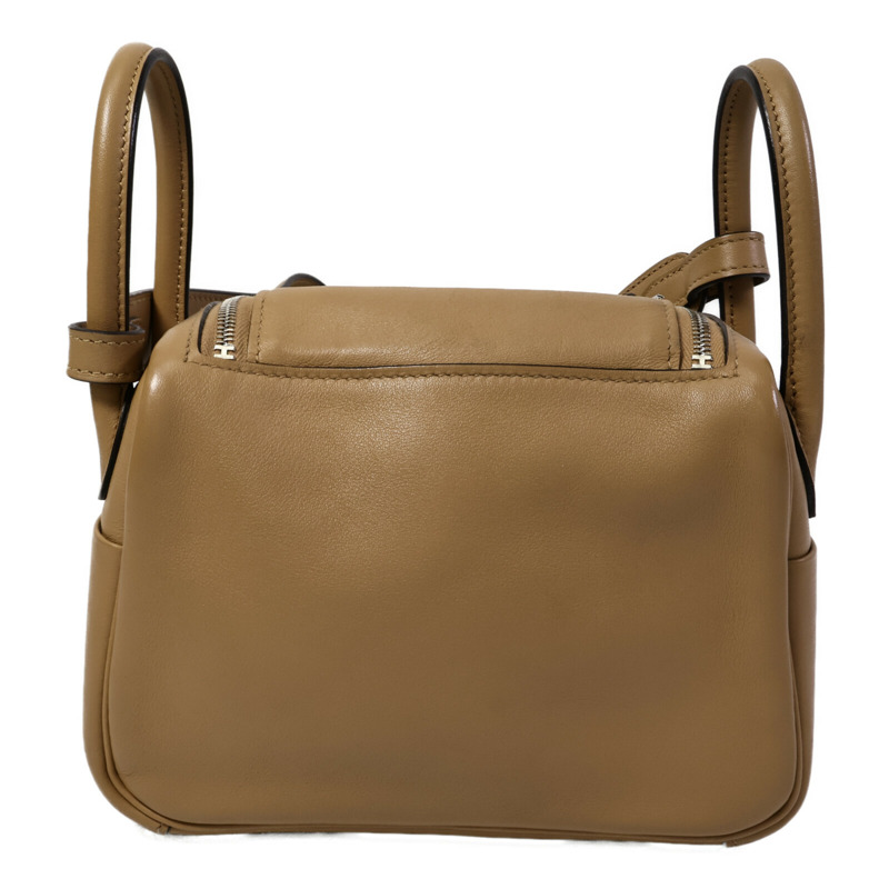 HERMES Swift皮革Mini Lindy手挽肩背兩用袋Chai/Mauve Sylvst-1