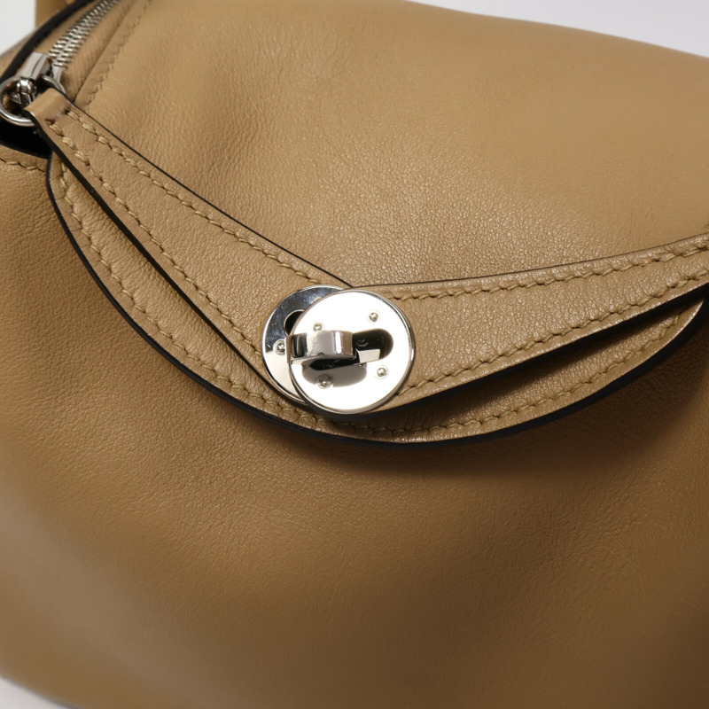 HERMES Swift皮革Mini Lindy手挽肩背兩用袋Chai/Mauve Sylvst-6
