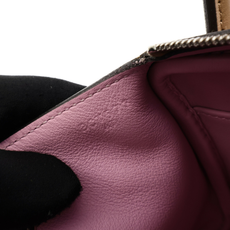 HERMES Swift皮革Mini Lindy手挽肩背兩用袋Chai/Mauve Sylvst-7