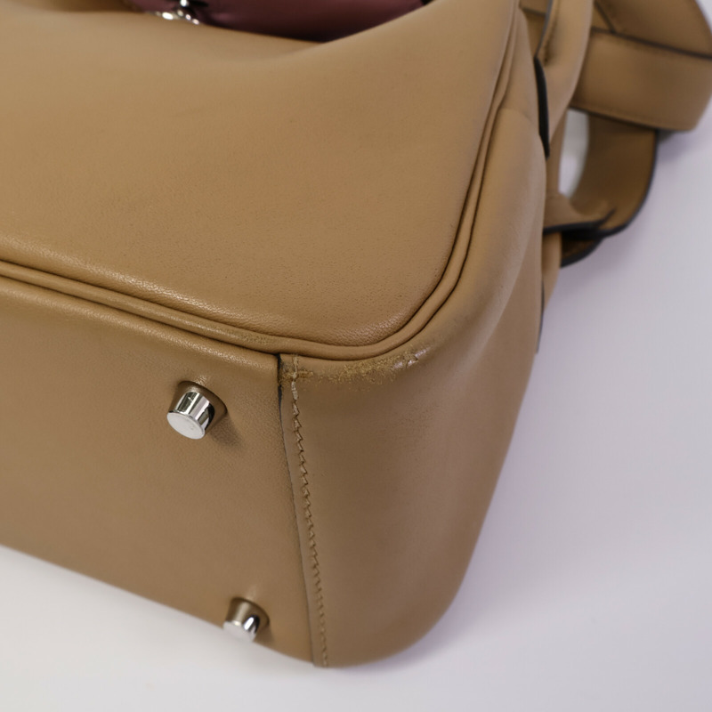 HERMES Swift皮革Mini Lindy手挽肩背兩用袋Chai/Mauve Sylvst-10