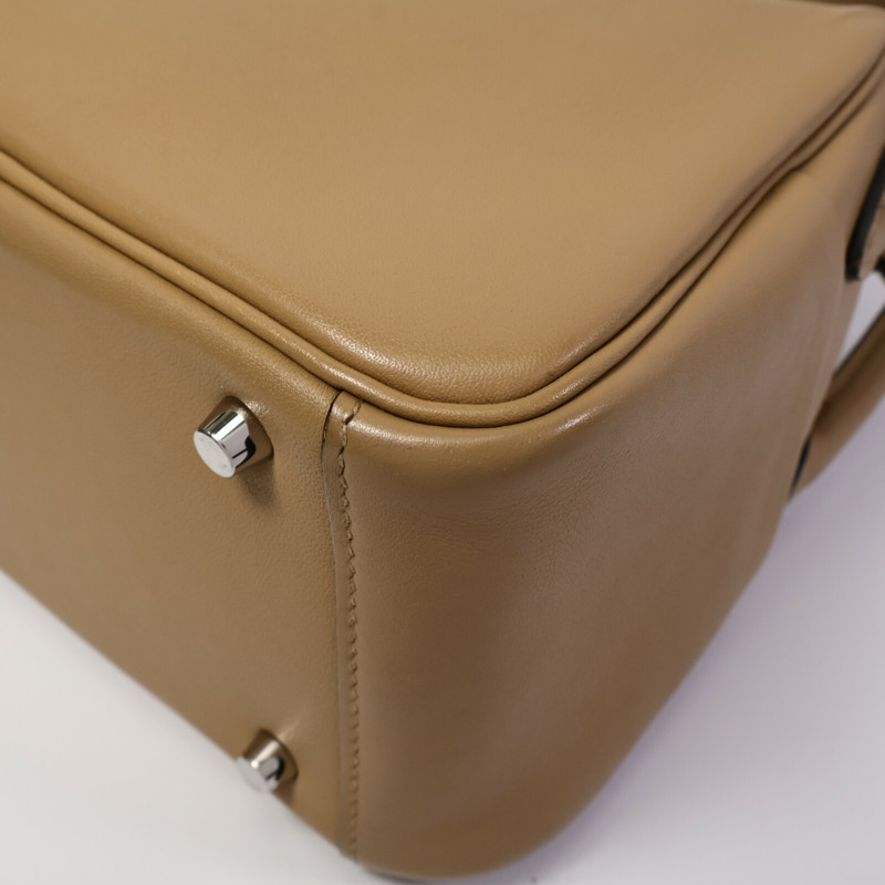 HERMES Swift皮革Mini Lindy手挽肩背兩用袋Chai/Mauve Sylvst-12