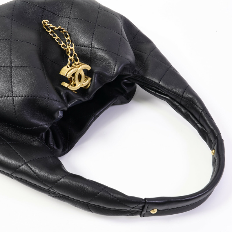 CHANEL 牛皮皮革Hobo肩背袋-8