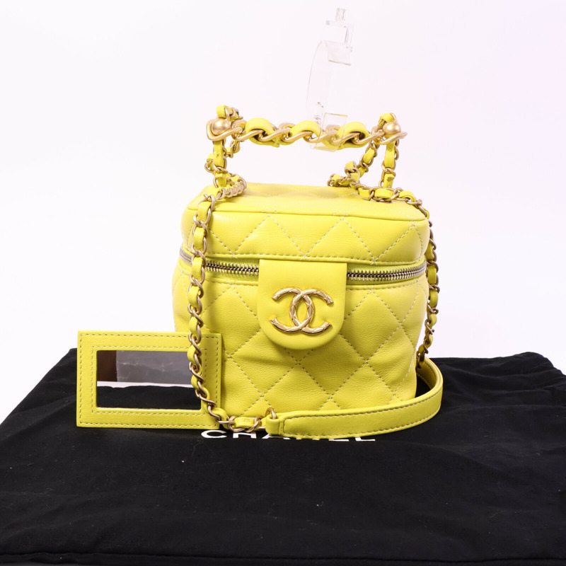 CHANEL 羊皮皮革Vanity Case手挽肩背兩用袋-9