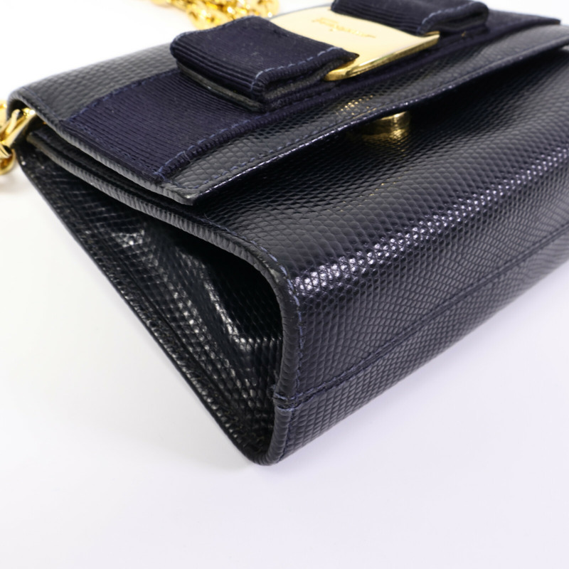 Salvatore Ferragamo 牛皮皮革Chain Shoulder Bag肩背袋-9
