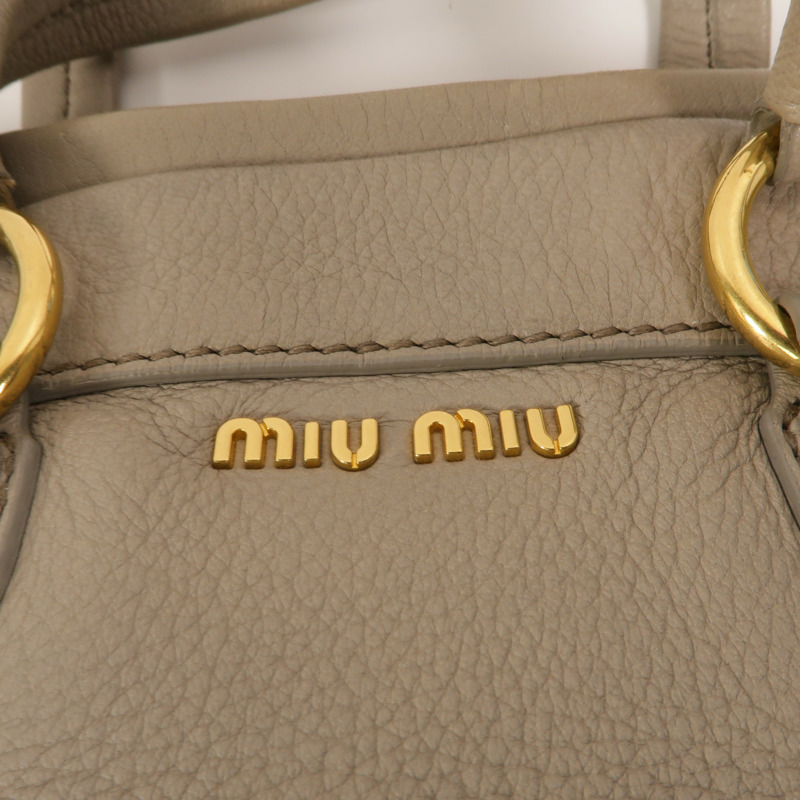 Miu Miu 牛皮皮革Vitello Carbu手挽肩背兩用袋-7
