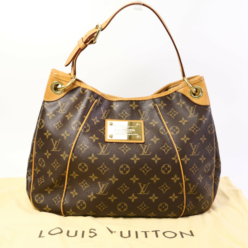 LOUIS VUITTON Monogram Galliera PM金扣肩背袋棕色-9
