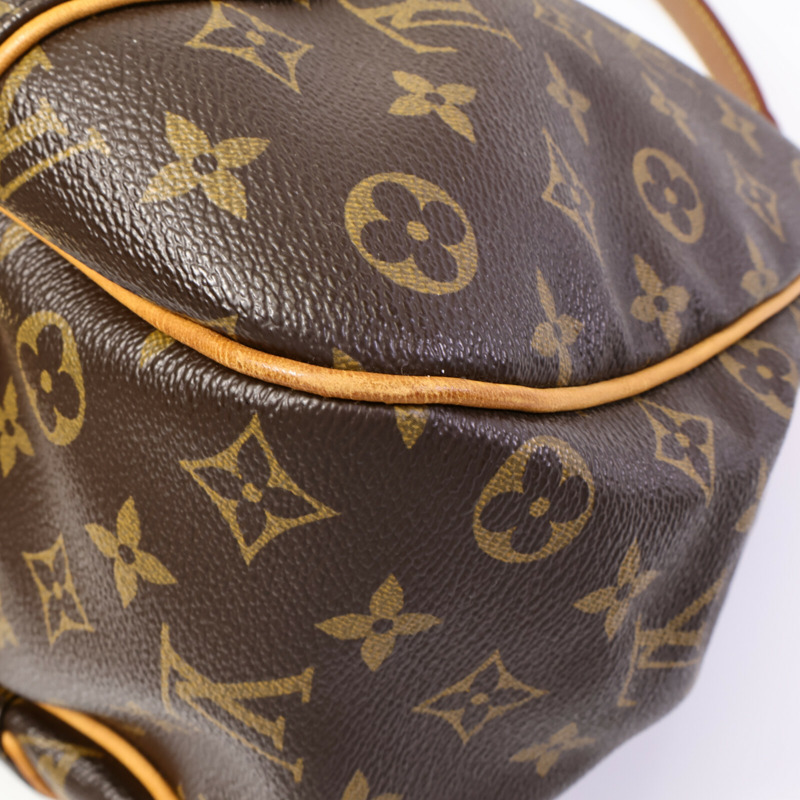 LOUIS VUITTON Monogram Galliera PM金扣肩背袋棕色-10