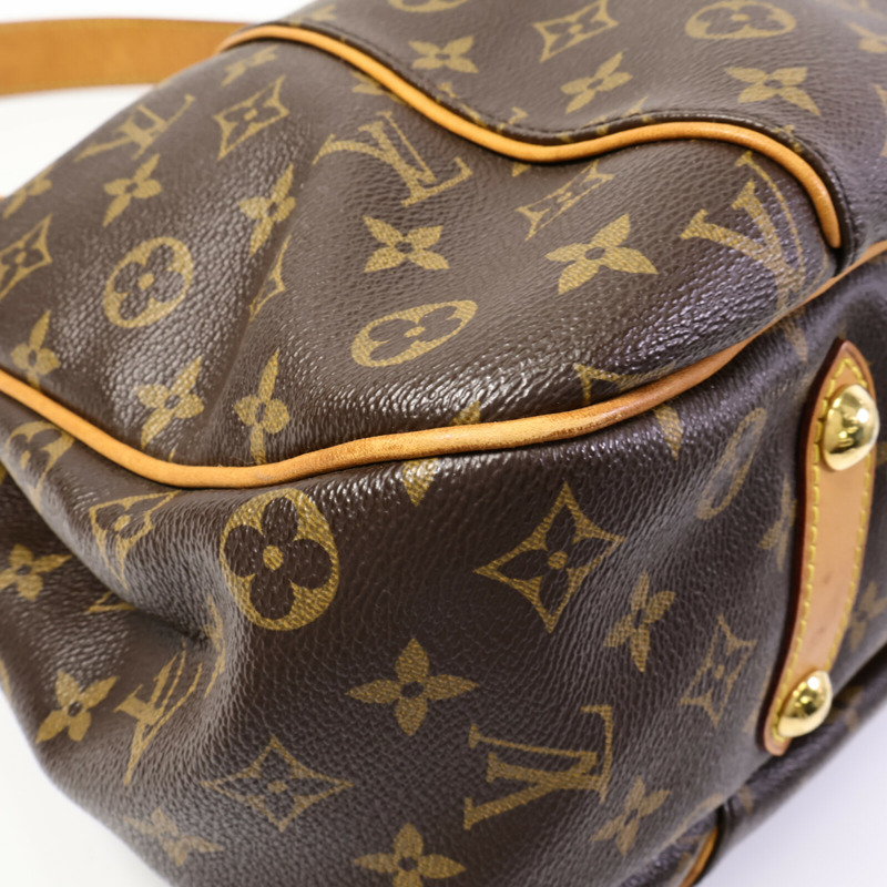 LOUIS VUITTON Monogram Galliera PM金扣肩背袋棕色-11
