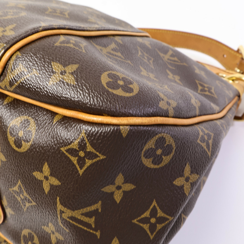LOUIS VUITTON Monogram Galliera PM金扣肩背袋棕色-12